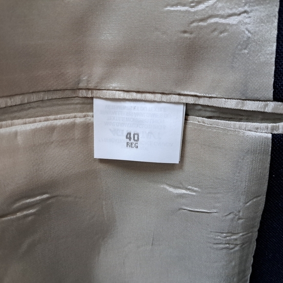 Vintage 80s Men's Sport Coat Jacket Canvas Navy Gold Buttons 2-Btn Canada Sz 40R - Picture 10 of 12